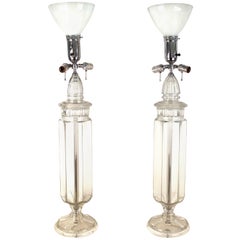Vintage Mid-Century Modern Monumental Glass Table Lamps