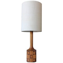 1960s Danish Teak and Rosewood Inlaid Lamp