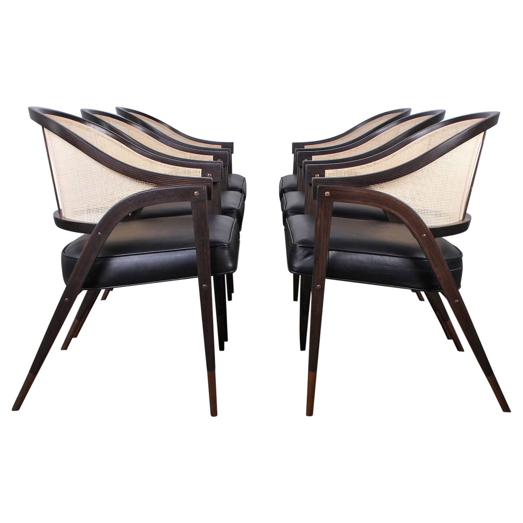 Set of Six a Frame Armchairs by Edward Wormley for Dunbar