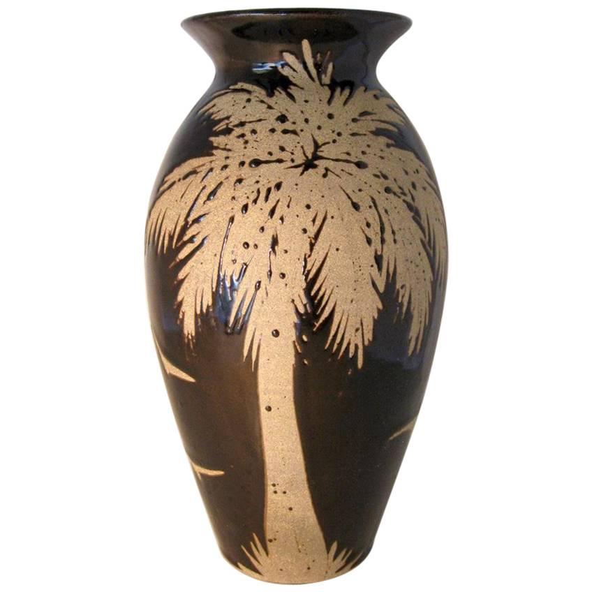 Don Williams Studo Pottery Tropical Palm Tree Vase
