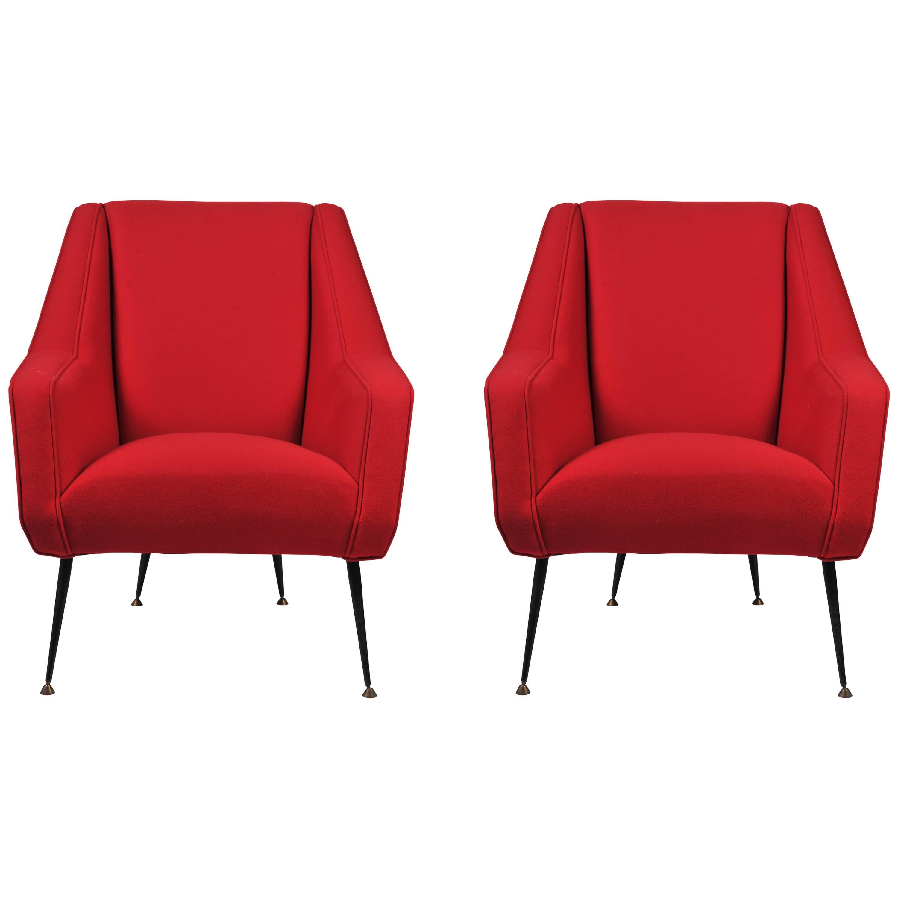 1950s Pair of Italian Armchairs by Cassina