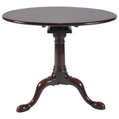 George II Period Mahogany Tripod Table with Gun Barrel Stem