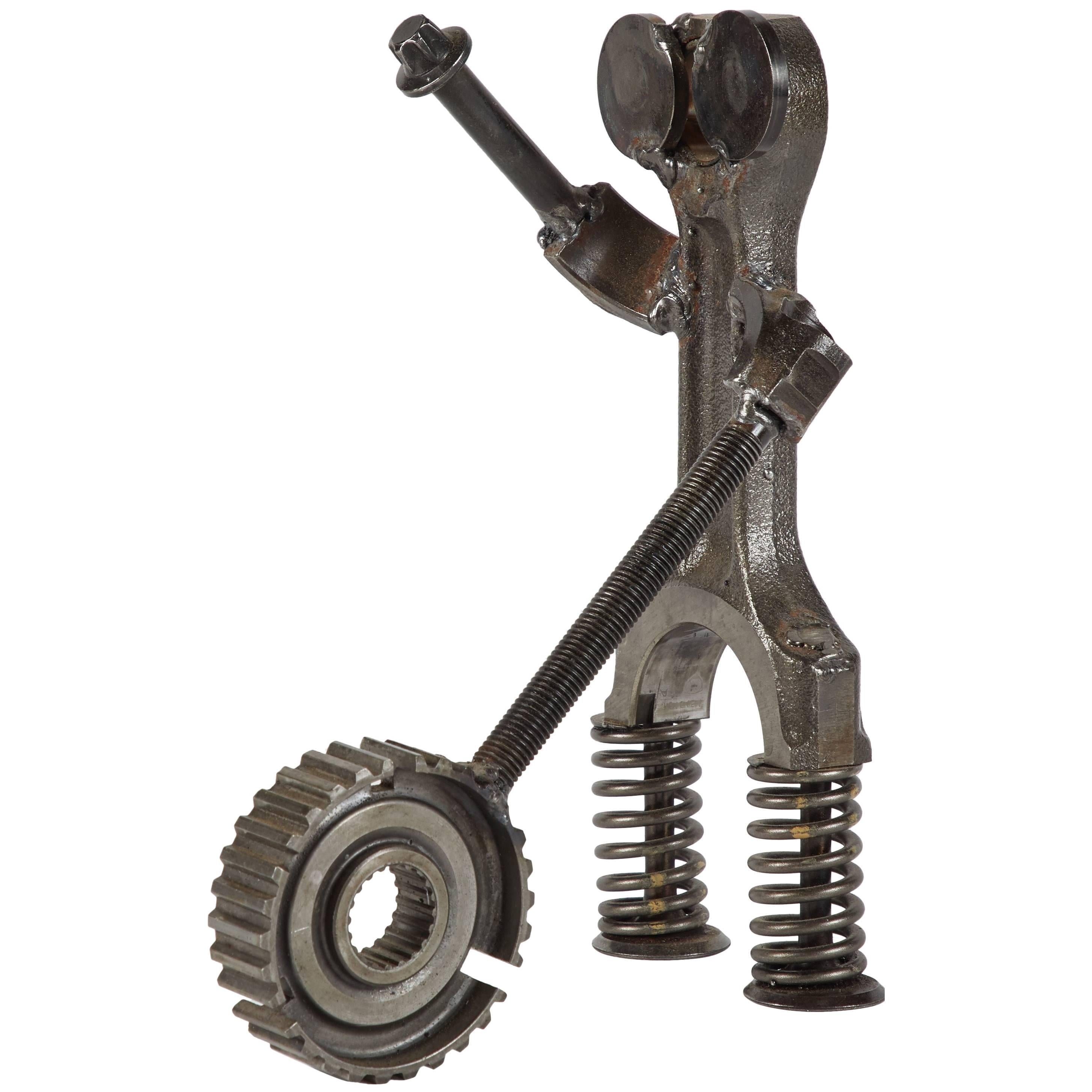 Sculpture Made from Industrial Iron Parts in France Circa 1980s