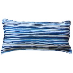 Sea Stripe on Oyster Cotton Linen Pillow