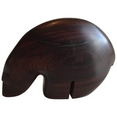 1960s Danish Modern Carved Rosewood Polar Bear Sculpture