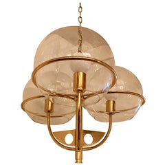 Vintage Italian 1970 High Style Brass Pendant