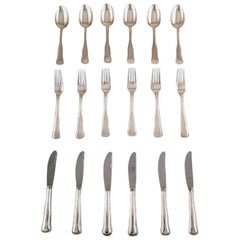 Cohr Old Danish Silver Cutlery for Six Persons, a Total of 18 Pieces