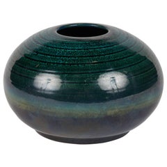 1950s Mid-Century English Glazed Green Vase