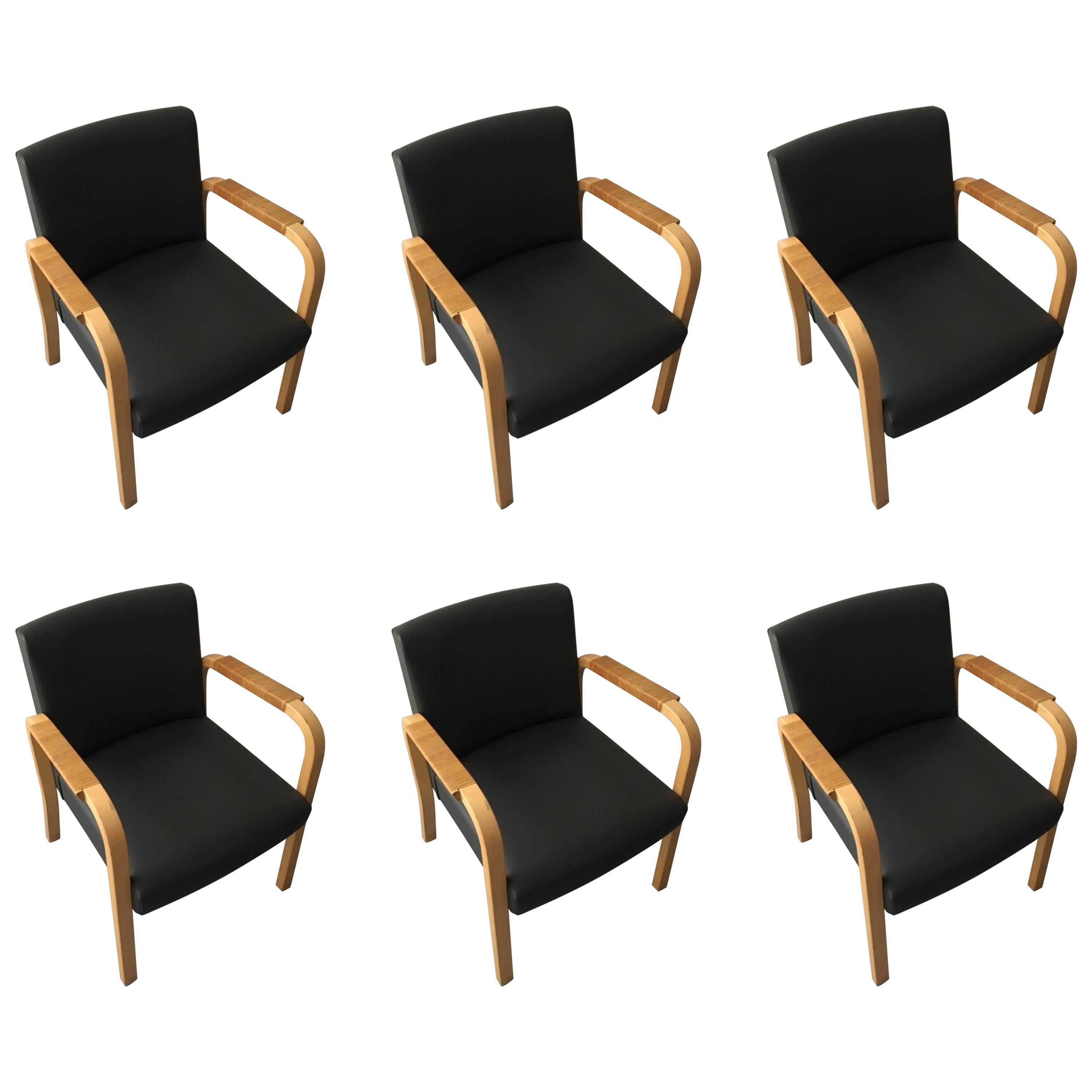 Set of Six Alvar Aalto #46 Armchairs by Artek