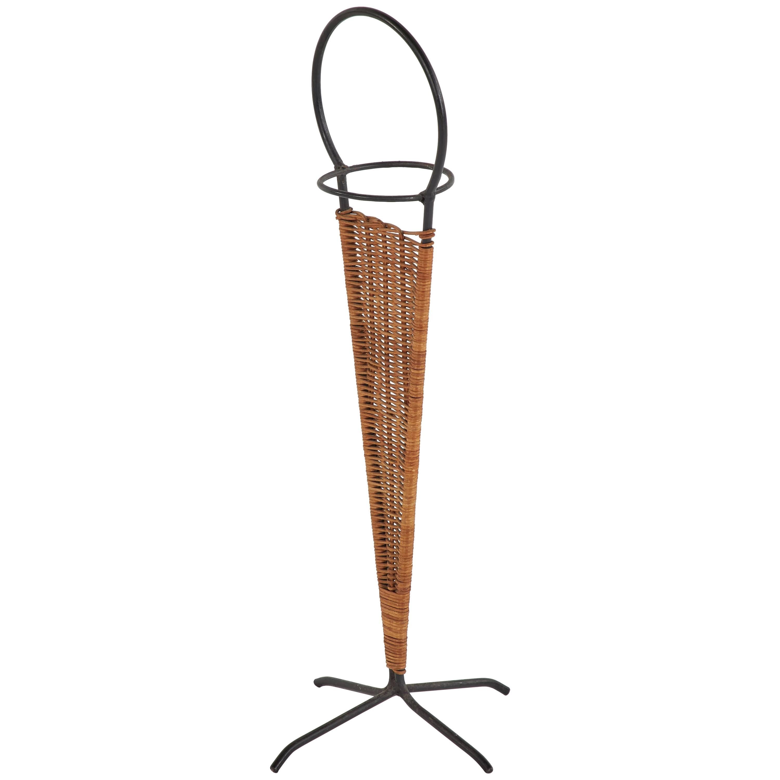 Early 20th Century French Rattan Umbrella Stand. 