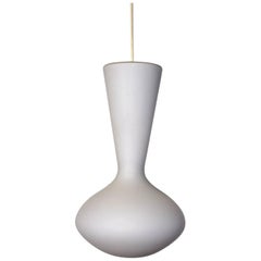 Danish White Opal Frosted Glass Hanging Pendant Lamp by Holmegaard