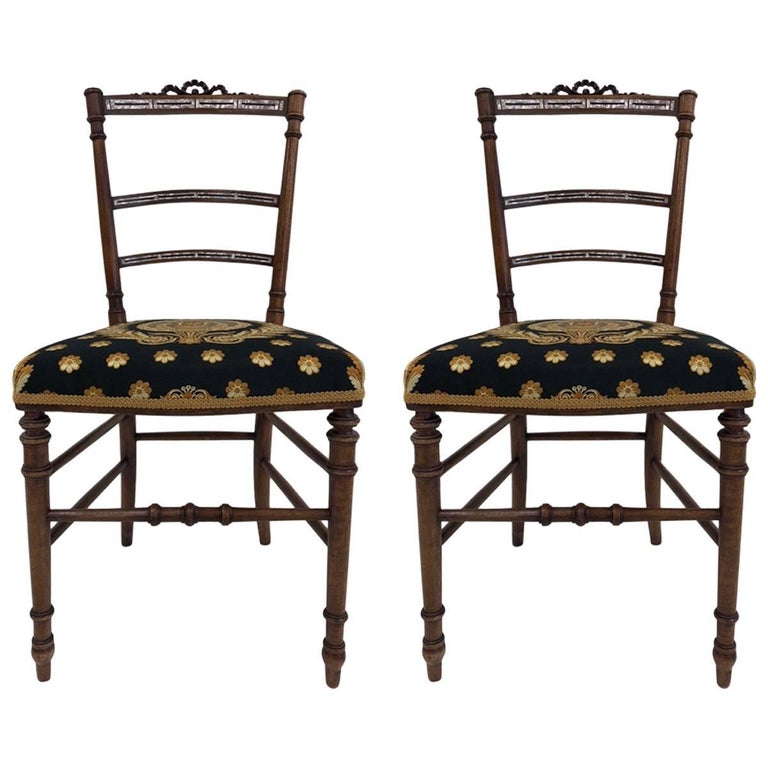 Pair Of Eastlake Mother Pearl Inlay Chairs For At 1stdibs Pair Of Eastlake Mother Pearl Inlay Chairs For