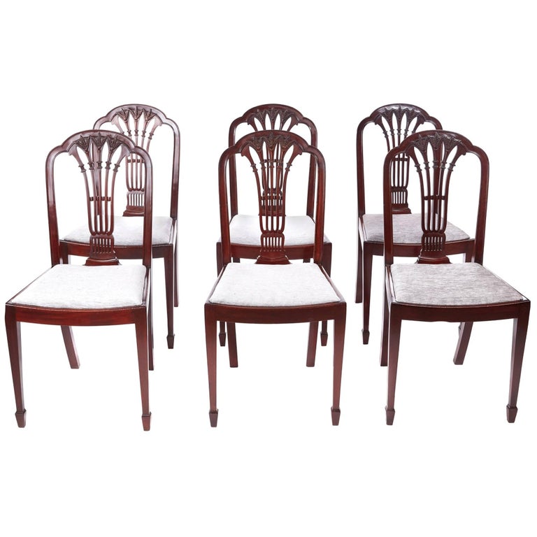 Quality Set of Six Antique Mahogany Dining Chairs For Sale at 1stDibs