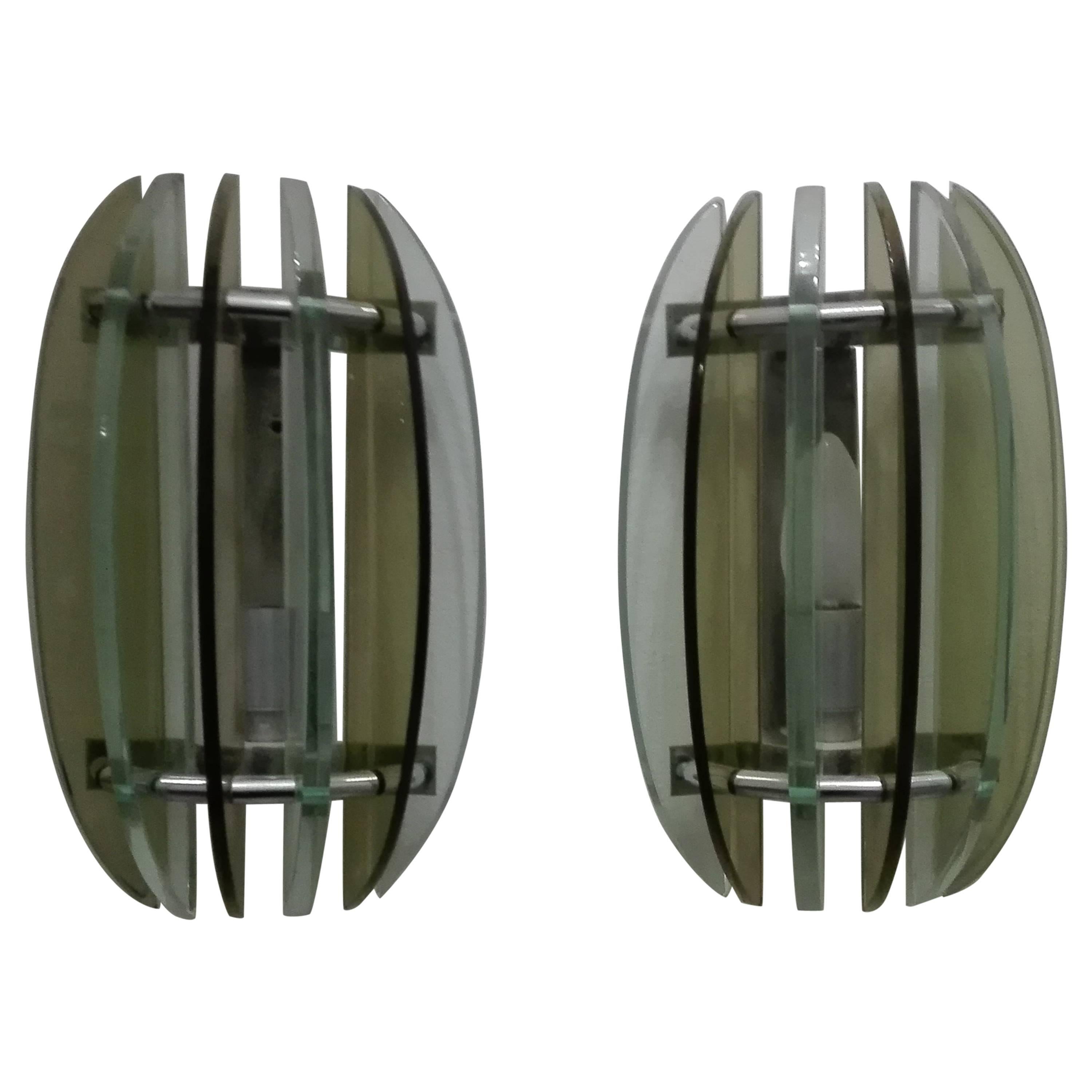 Two Veca Sconces Wall Lamps For Sale