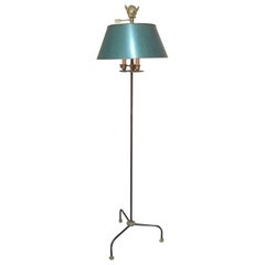 Antique French Empire Style Bronze and Metal Floor Lamp