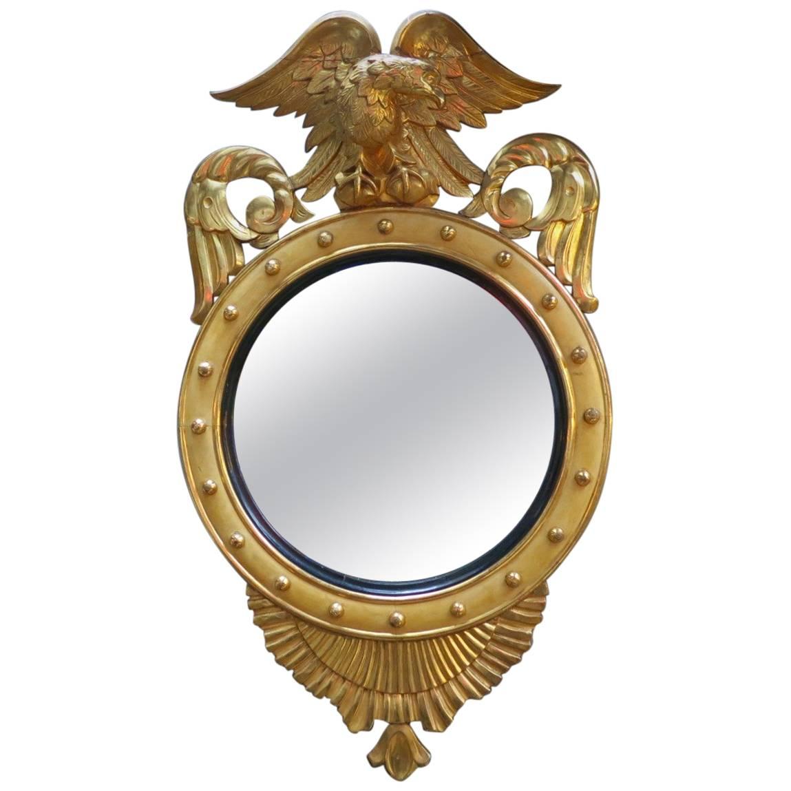 Early 20th Century Eagle Crested Circular Mirror