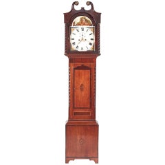 Antique Oak and Mahogany Inlaid 8 Day Grandfather Clock