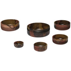 Set of Nesting Ceramic Bowls by Ambrogio Pozzi for Ceramiche Pozzi