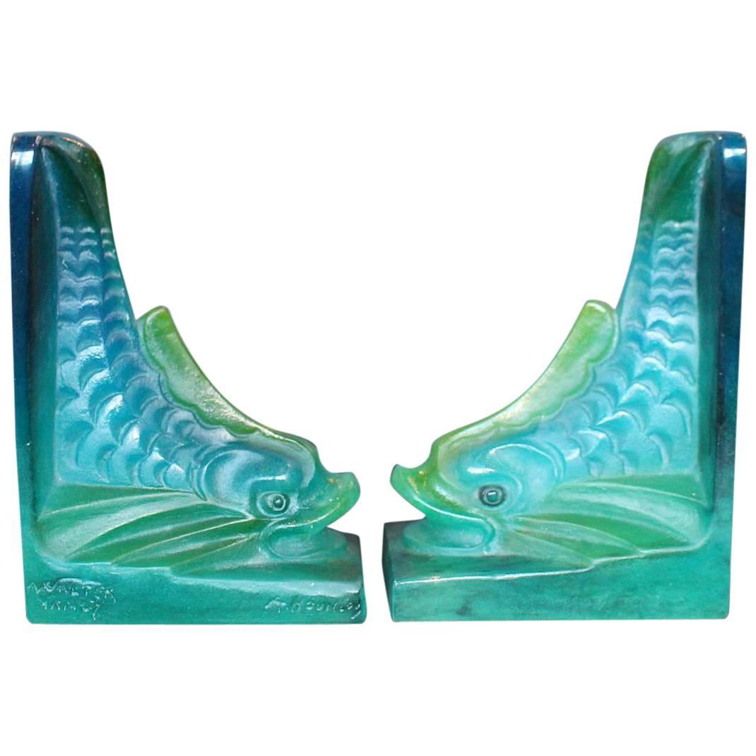 Amalric Walter Pâte de Verre Bookends