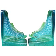 Amalric Walter Pâte de Verre Bookends