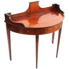 Hepplewhite Mahogany Demilune Table with Scalloped Gallery