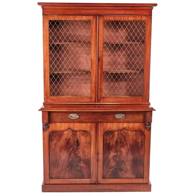 Quality Antique William IV Mahogany Bookcase For Sale at 1stDibs