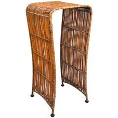 Vintage Mid-Century Modern Tall Bamboo Side Table or Plant Stand