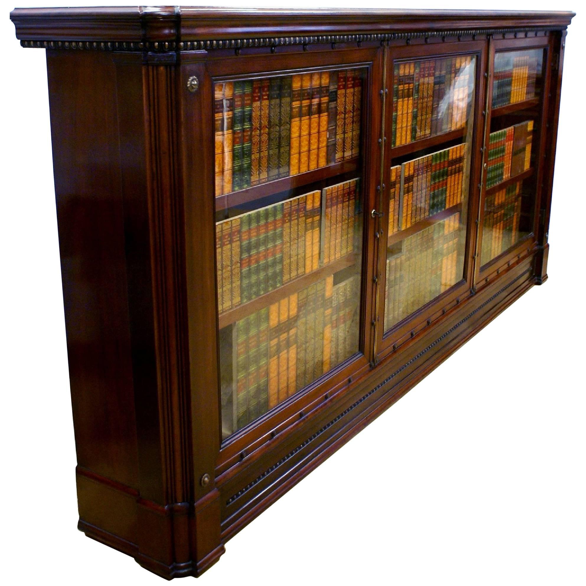 19th Century English Mahogany Glass Fronted Bookcase