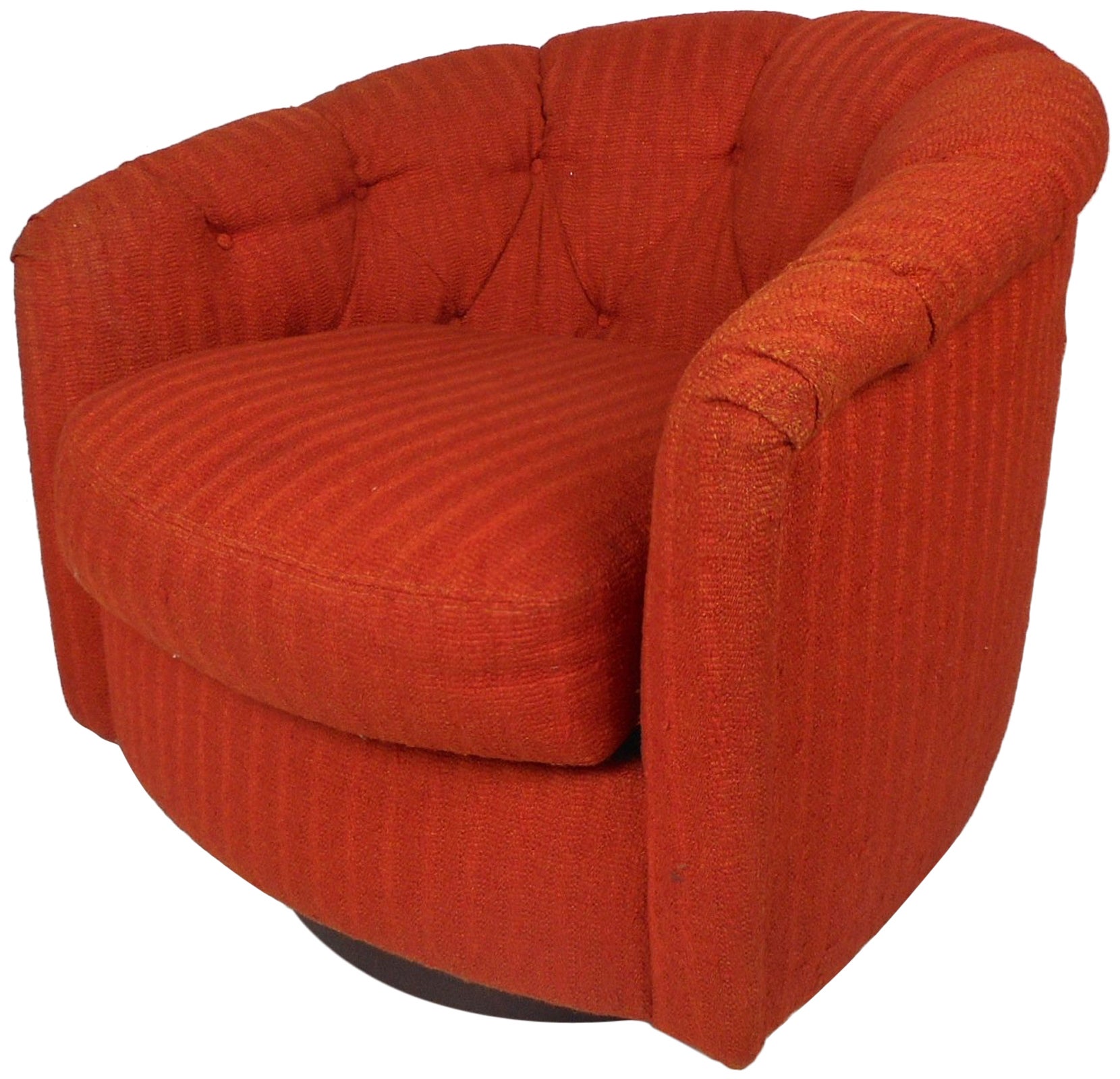 Pair of Navy Velvet Swivel Chairs in the Style of Milo Baughman at 1stDibs