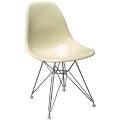 Used Charles Eames Fiberglass Shell Chair for Herman Miller with Original Eiffel Base