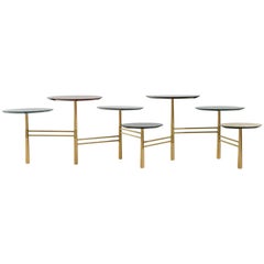 Nada Debs Modern Pebble Low Coffee Table, Lacquered Wood, Brushed Brass Base