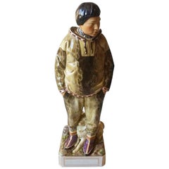 Royal Copenhagen Overglaze Figurine of Greenland Man No 12225