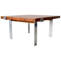 Retro Teak and Steel Coffee Table by Mikael Laursen for Illum Wikkelso, circa 1960