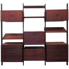 Magnificent George Nelson Omni System Three Bay Wall Unit Mid-Century Modern