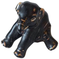 Antique Royal Copenhagen Stoneware Figurine of an Elephant Cub No. 22740