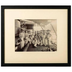 Framed Silver Gelatin Photograph of Stokers on the Deck of HMS Dido