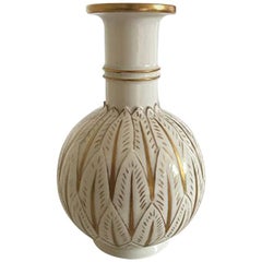 Royal Copenhagen Blanc de Chine Vase with Gold by Arno Malinowski #3309