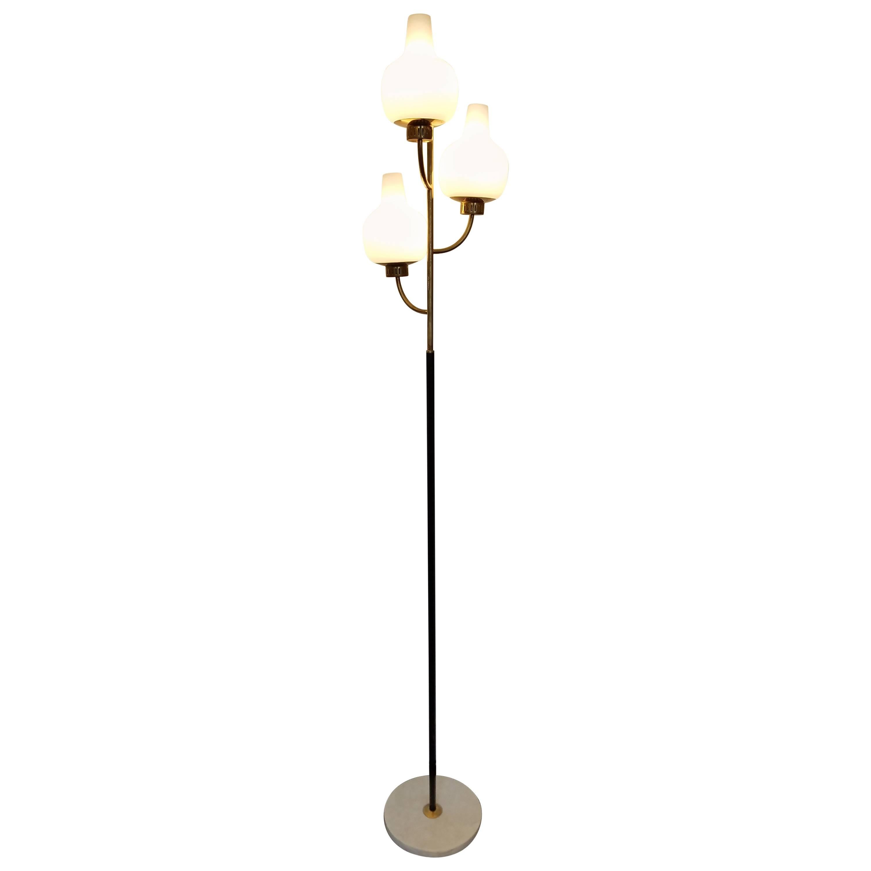 Stilnovo Three-Light/Globe Floor Lamp