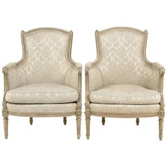 Pair of French Louis XVI Style Bergeres