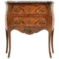 French Inlaid Bombe Commode