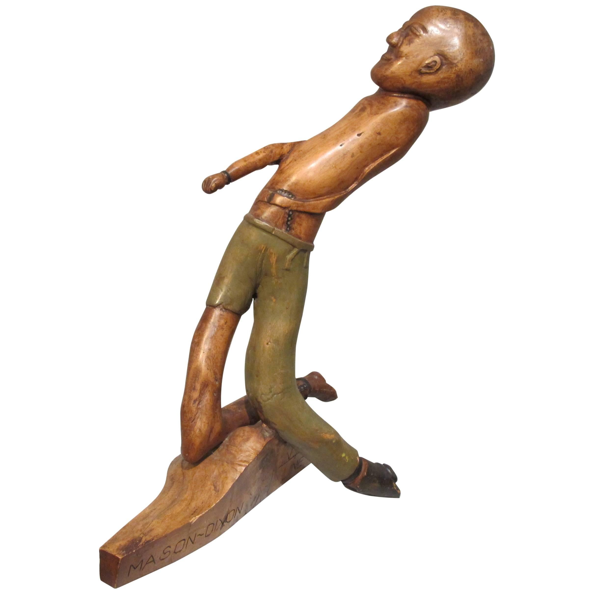 Slavery Emancipation Wood Figure For Sale
