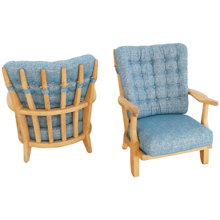 Guillerme et Chambron armchairs, 1955, offered by Bourgeois Boheme