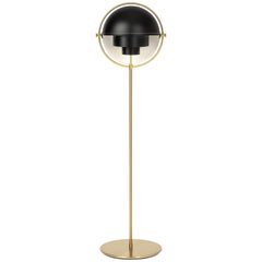Louis Weisdorf 'Multi-Lite' Floor Lamp in Black and Brass