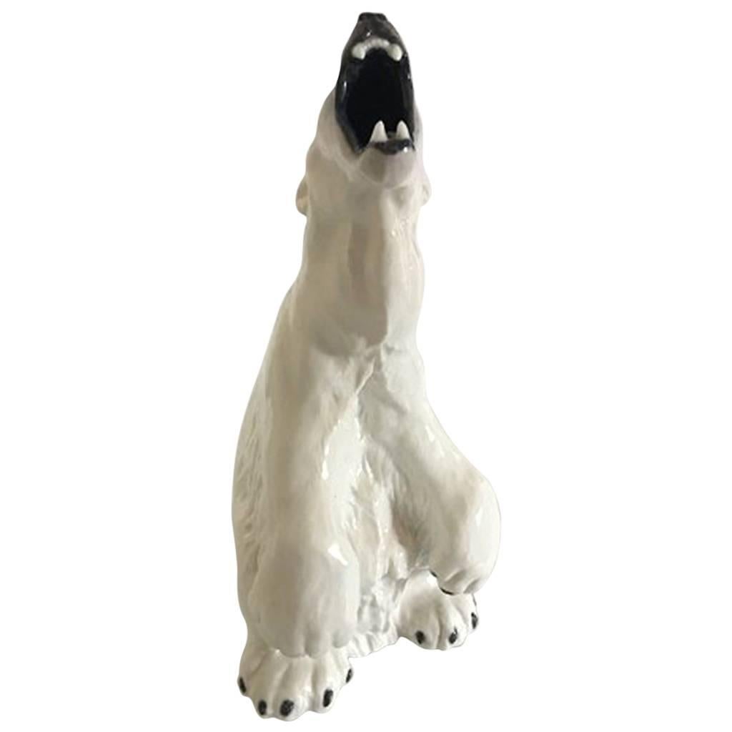 Royal Copenhagen Polar Bear Figurine Signed by C.F. Liisberg September 1901 For Sale