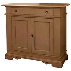 Italian Painted Walnut Wood White Cupboard or Sideboard