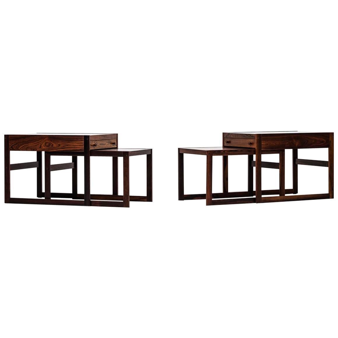 Pair of Rare Bedside Tables / Side Tables Produced in Denmark