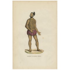 Antique Print of an Inhabitant of the Romanzoff Archipelago by H. Berghaus, 1855