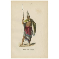 Antique Print of an Inhabitant of Rote Island 'Indonesia' by H. Berghaus, 1855