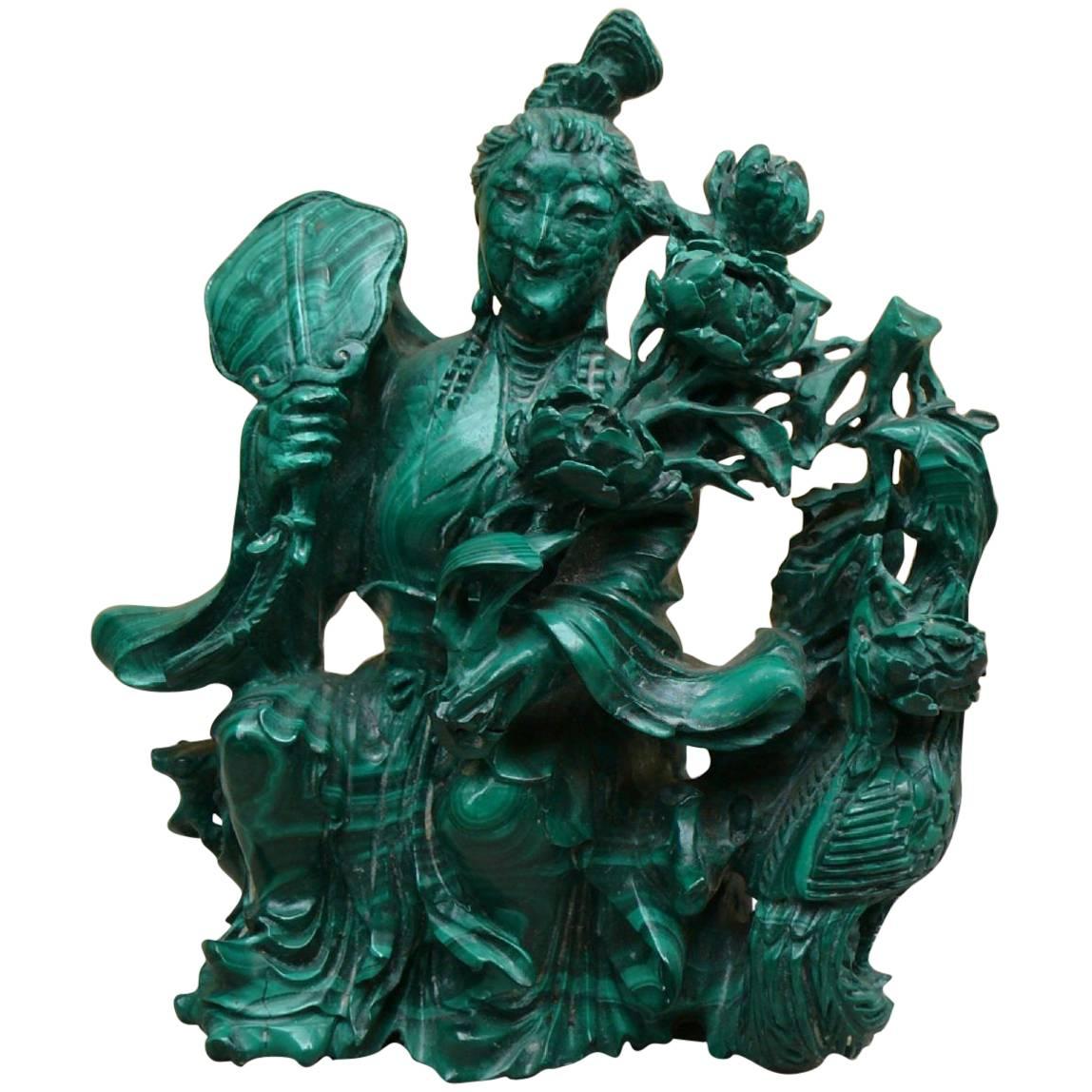 Chinese Malachite Statuette