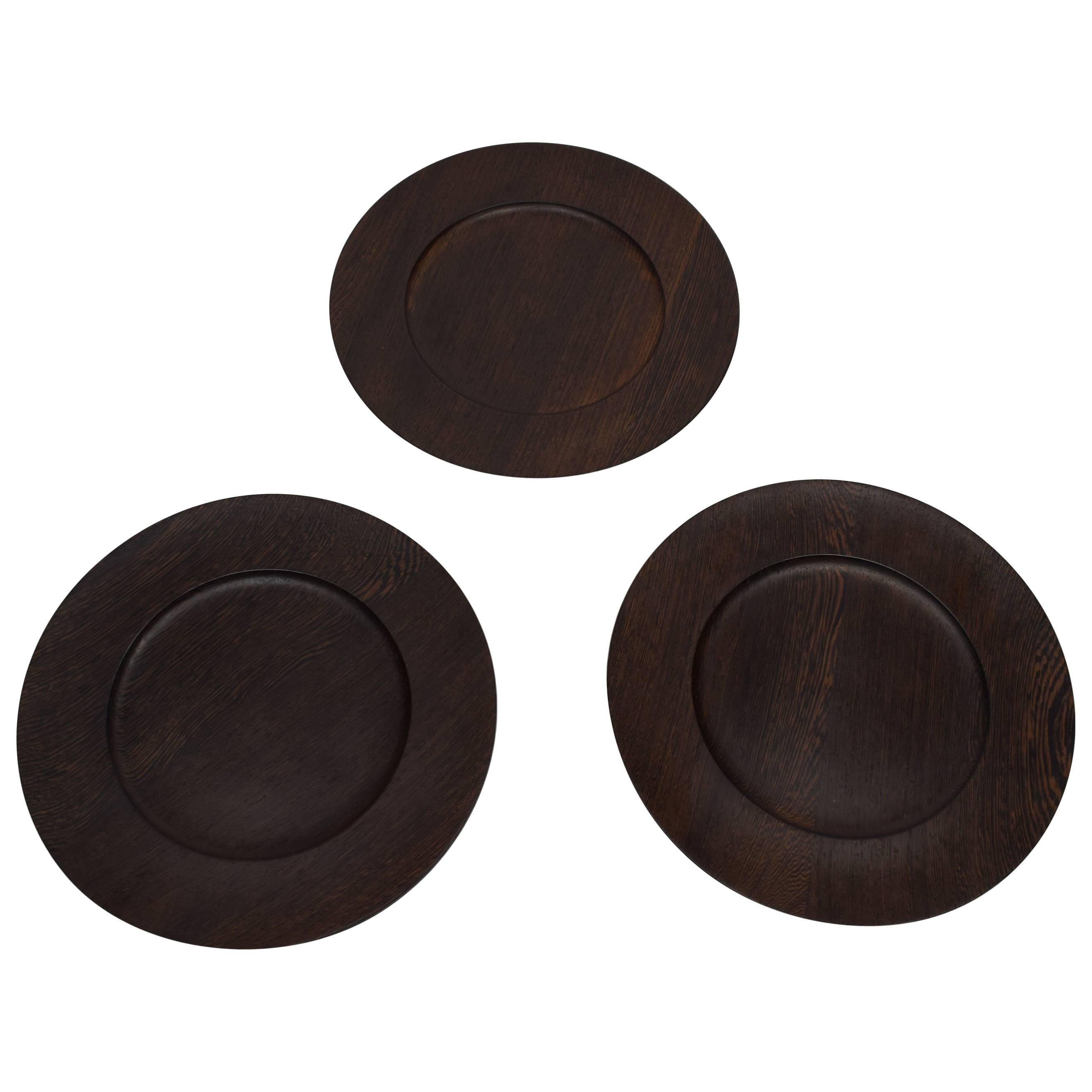 Danish Midcentury, Jens Harald Quistgaard, Three Cover Plates, Wenge, Kronjyden For Sale